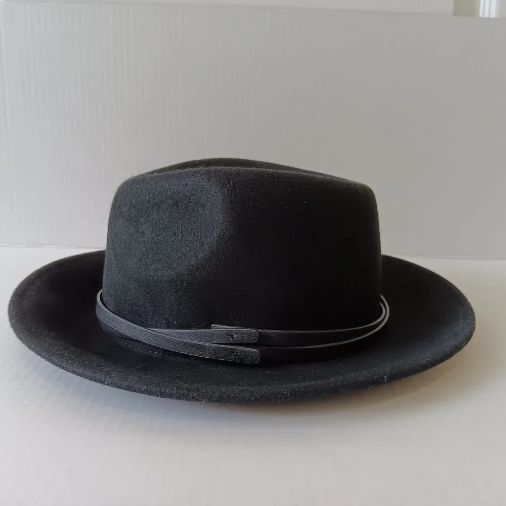 Chico's Women's Black Wool Fedora Hat One Size
